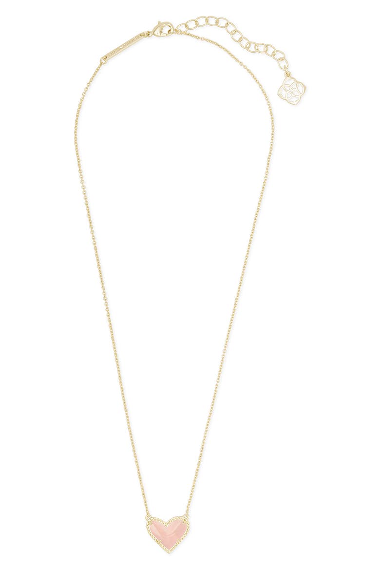 Ari Heart Pendant Necklace, Alternate, color, GOLD ROSE QUARTZ