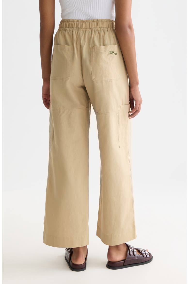 Noa Cotton & Linen Drawstring Pants, Alternate, color, TRAVERTINE