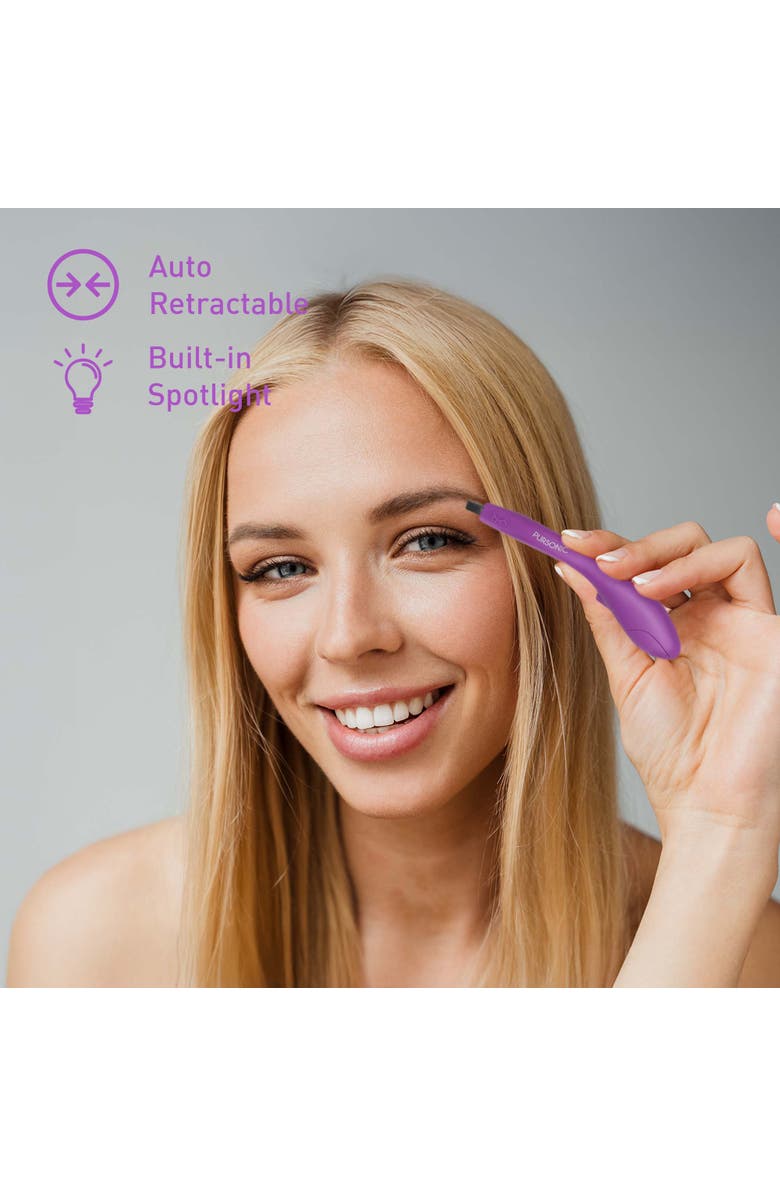 PURSONIC Automatic Retractable Slant Tweezers, Alternate, color, Purple