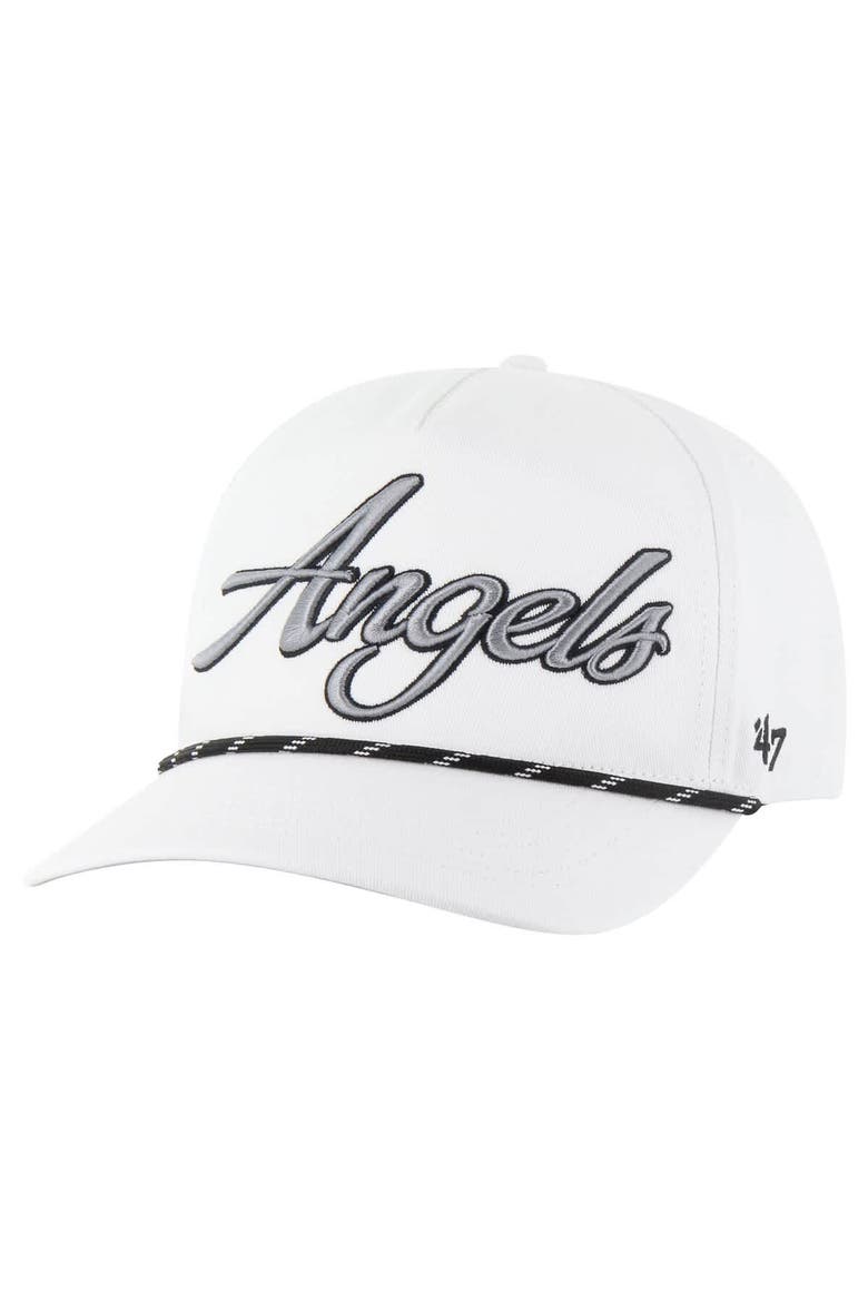 Men's '47 White Los Angeles Angels Overhand Speckle Hitch Rope Adjustable Hat, Alternate, color, White