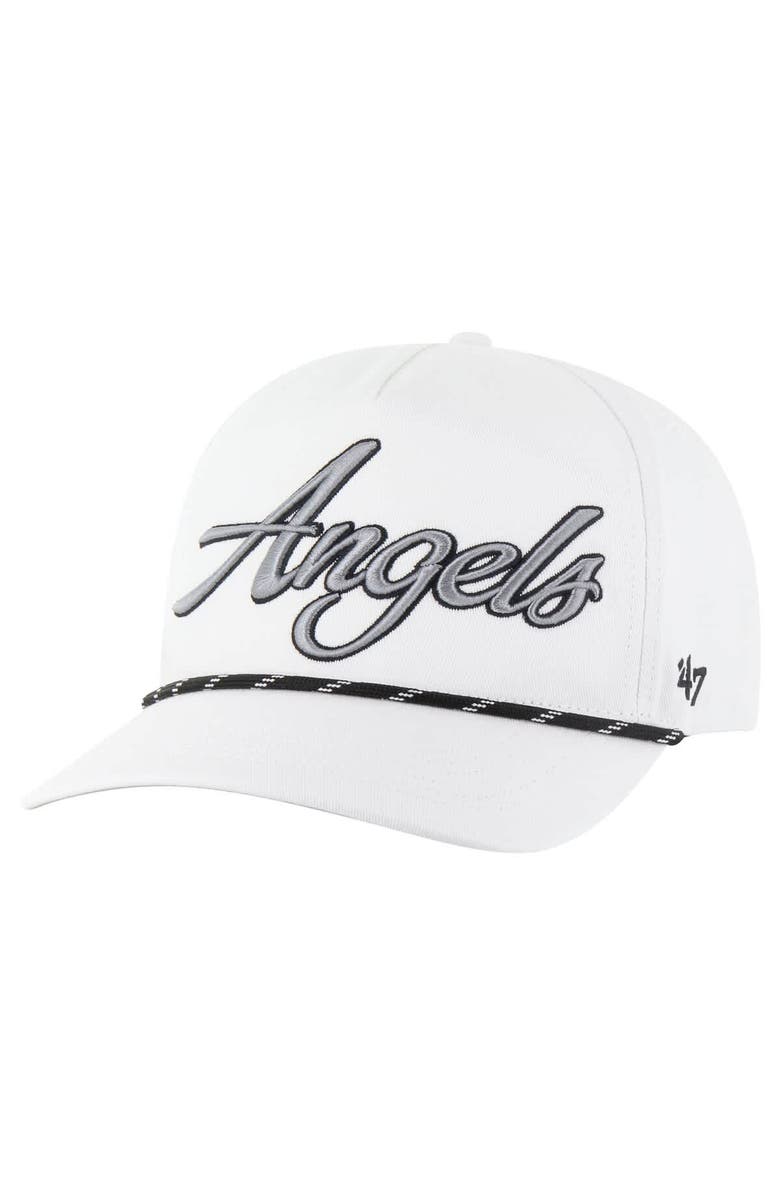 '47 Men's '47 White Los Angeles Angels Overhand Speckle Hitch Rope Adjustable Hat, Alternate, color, White