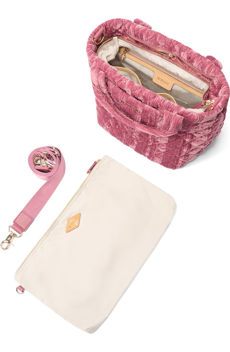 MZ Wallace Mini Metro Deluxe Quilted Velvet Tote Bag, Alternate, color,