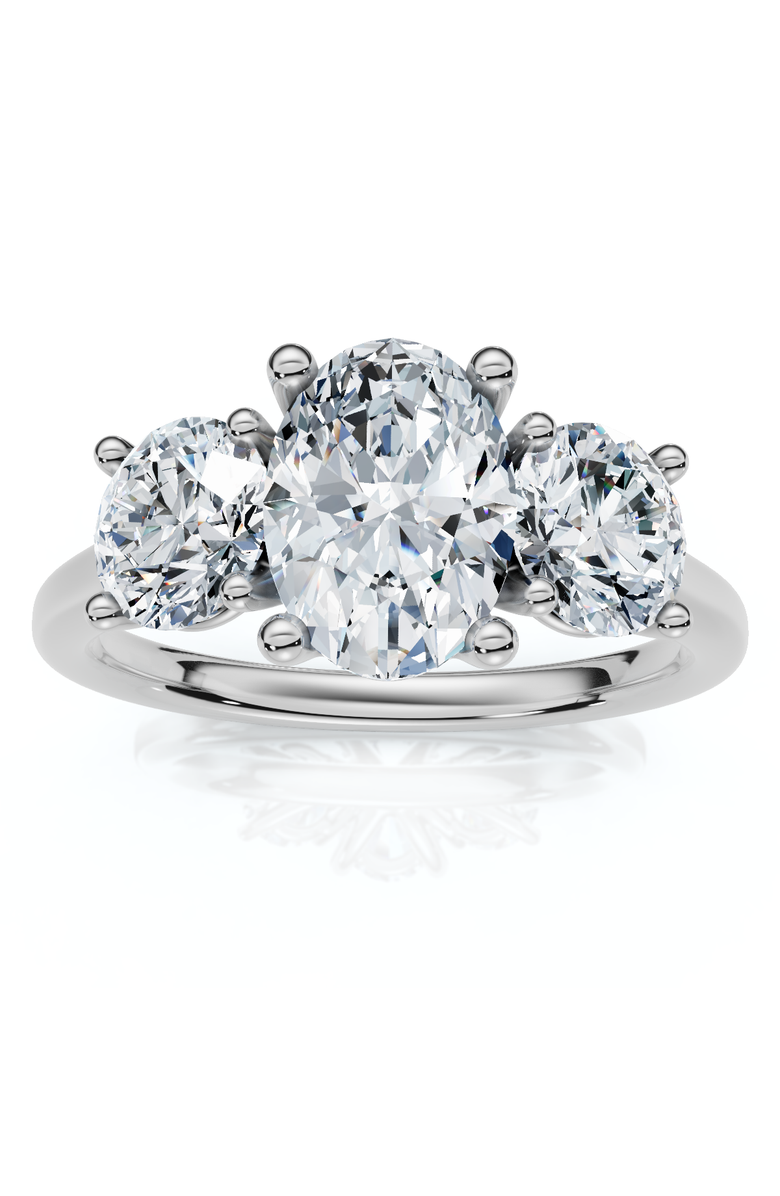 Bliss Diamond 2Ct TWW Oval Lab Grown 3-Stone Diamond Engagement Ring in or Gold, Main, color, 10K White Gold