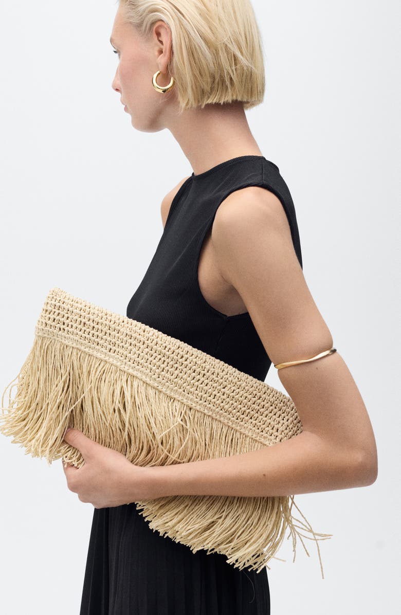 MANGO Sleeveless Pleated Asymmetric Dress, Alternate, color, Black/ White