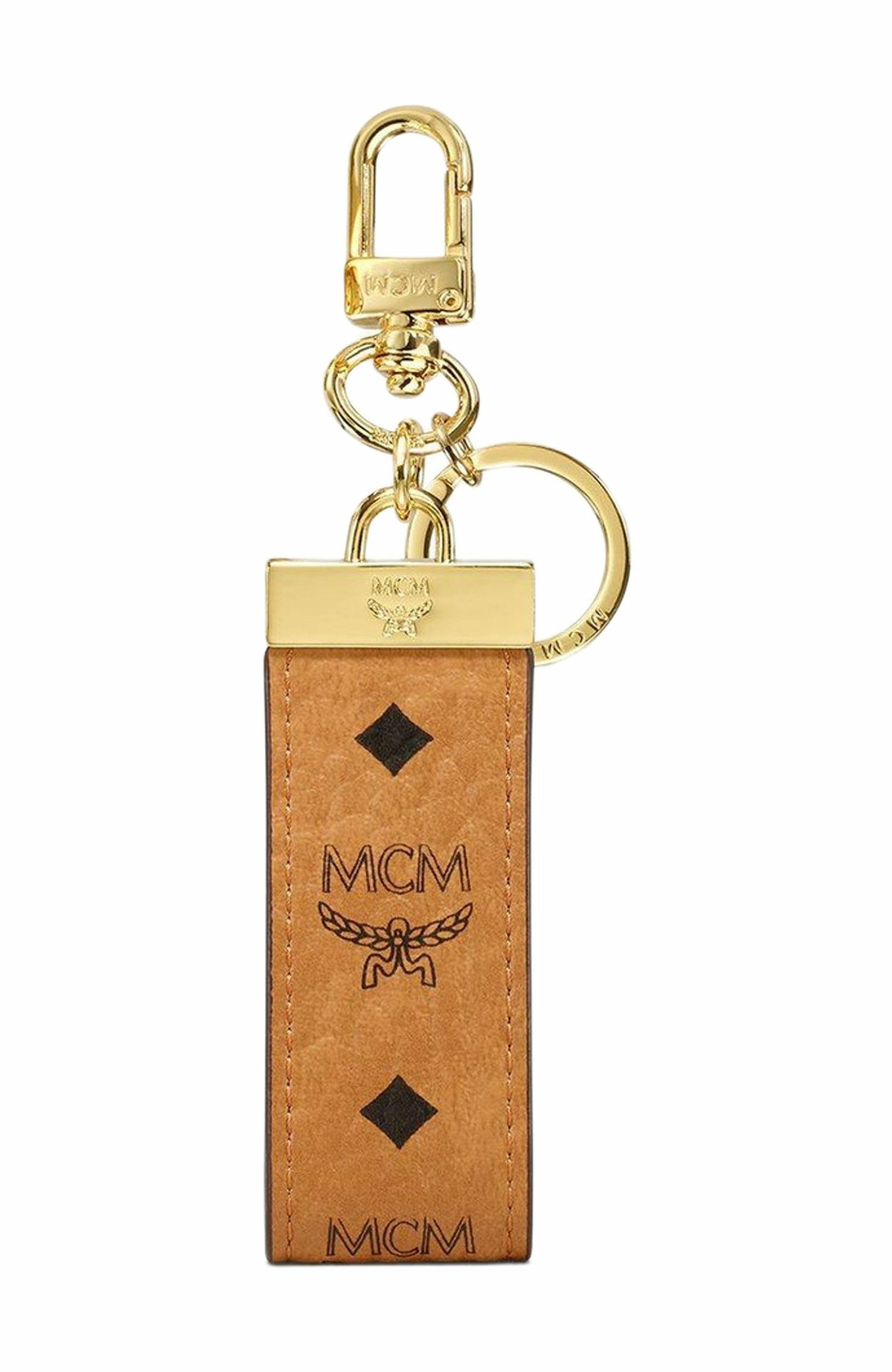 MCM Key Ring in Visetos Original, Main, color, Cognac