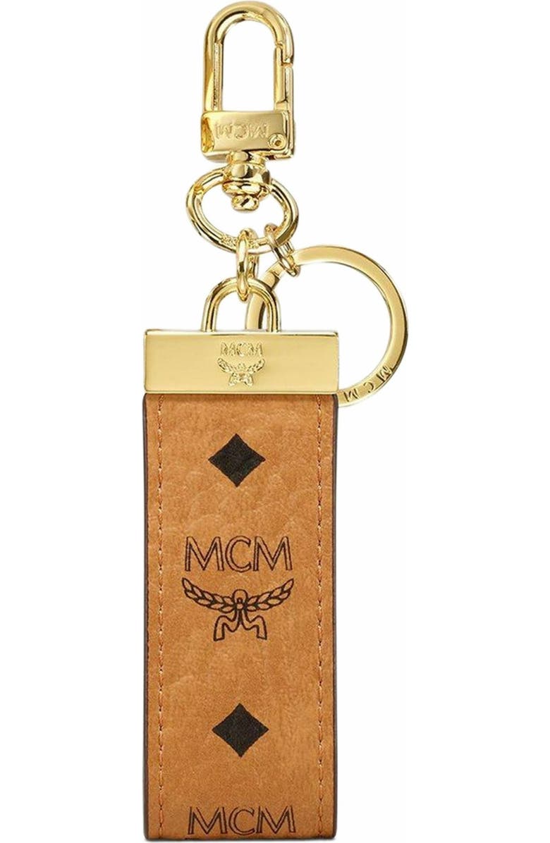 MCM Key Ring in Visetos Original, Main, color, Cognac
