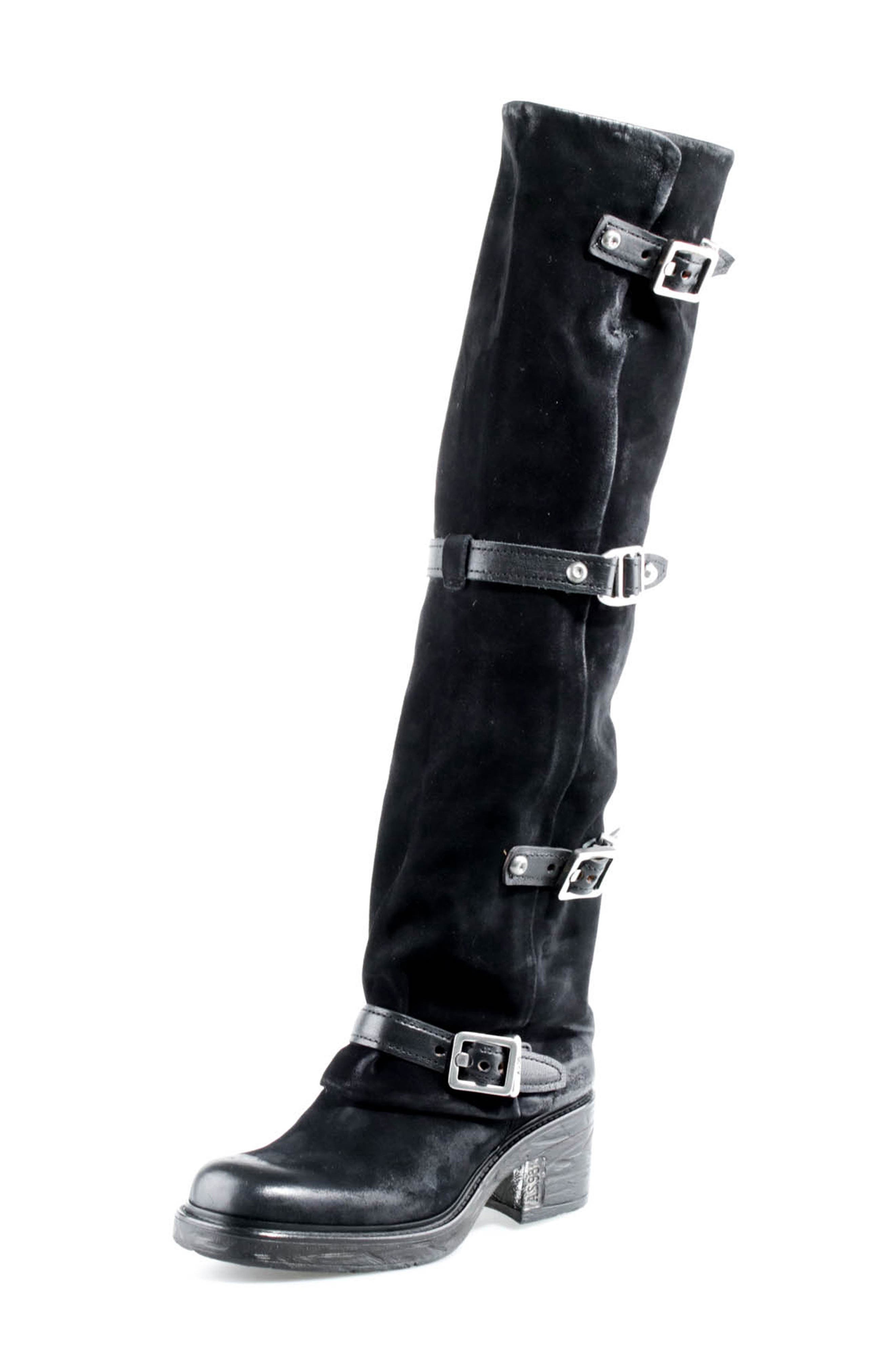 Stanley Leather Tall Boot, Main, color, BLACK