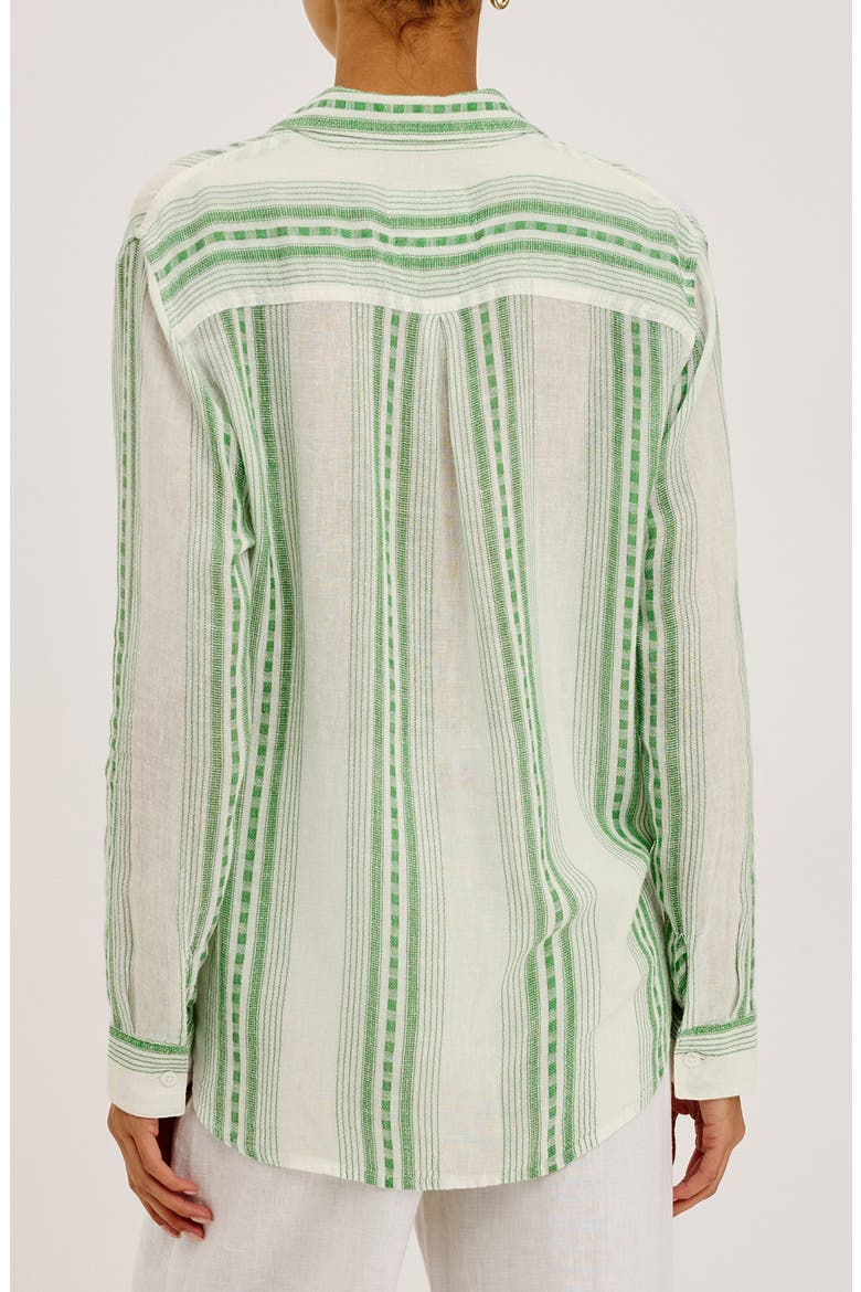 Charli Stripe Linen Blend Button-Up Shirt, Alternate, color, MARGARITA STRIPE