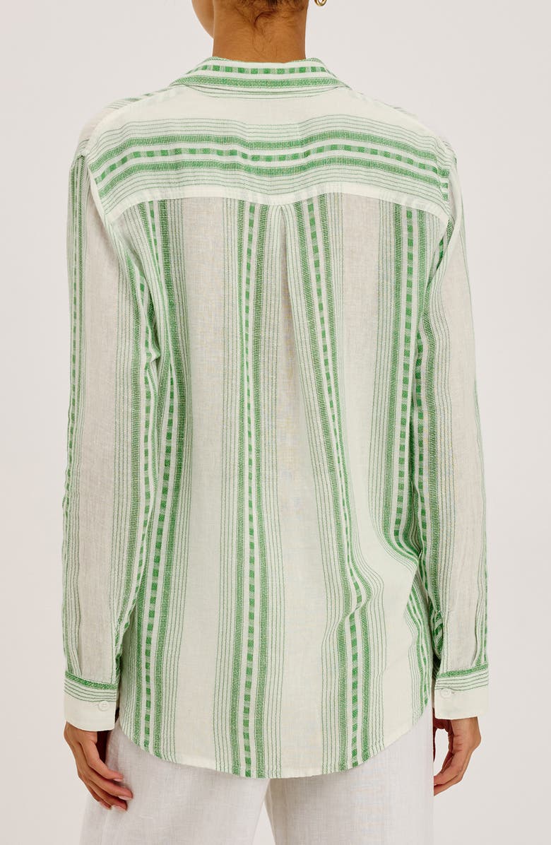 Rails Charli Stripe Linen Blend Button-Up Shirt, Alternate, color, Margarita Stripe