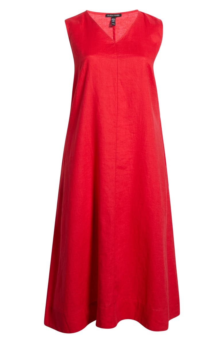 Eileen Fisher Sleeveless Linen Dress, Alternate, color, Grenadine