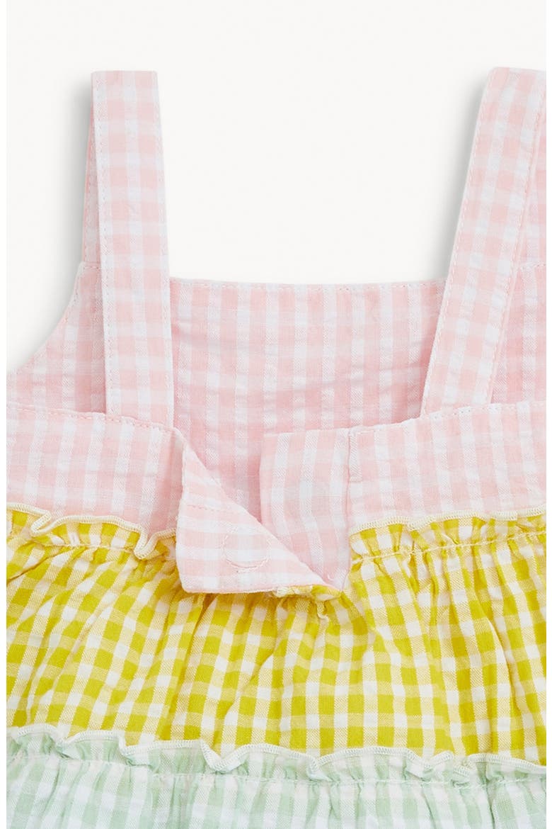 Gingham Tiered Cotton Sundress & Bloomers Set, Alternate, color, MUGIN