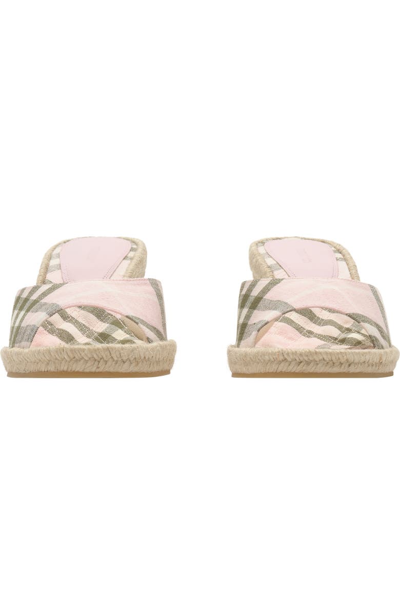 Burberry Check Mews Espadrille Mules, Alternate, color, Mallow Pink