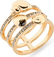 NORDSTROM RACK Cubic Zirconia Wave Triple Band Ring