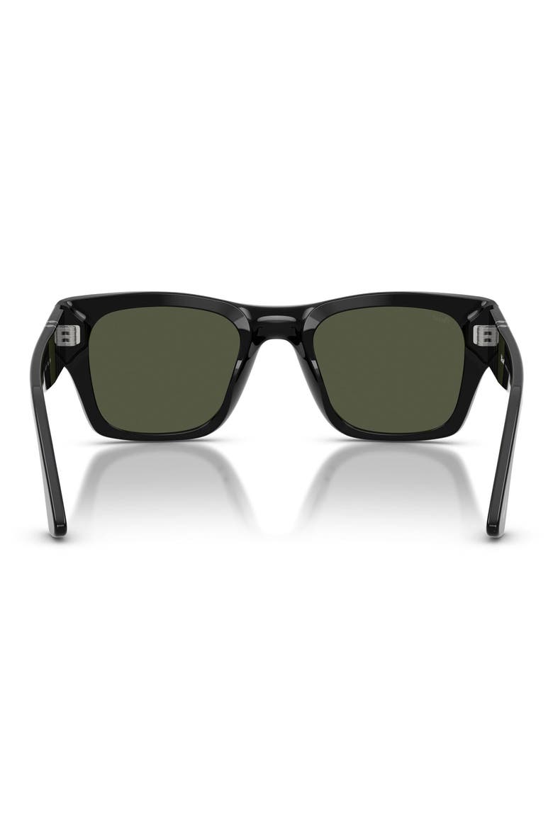 52mm Square Sunglasses, Alternate, color, BLACK / GREEN