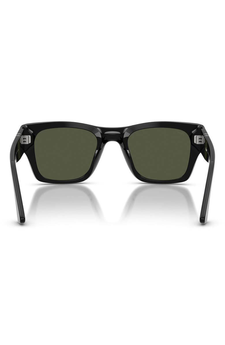 Persol 52mm Square Sunglasses, Alternate, color, Black / Green