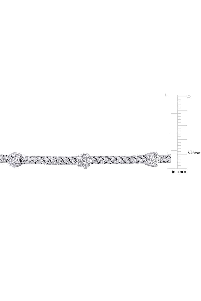 1/2 CTW Cubic Zirconia Station Bangle Bracelet, Alternate, color, Sterling Silver