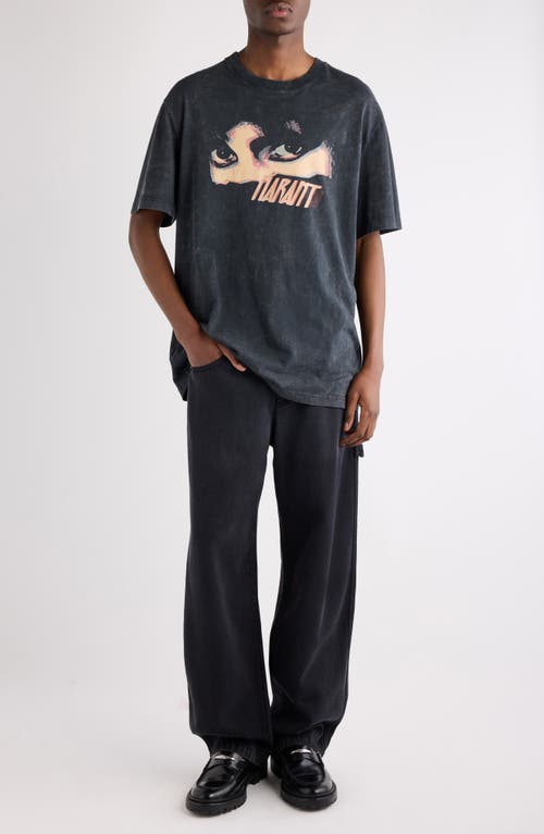 Isabel Marant Crew Neck Graphic Print Short Sleeves T-shirt In Black