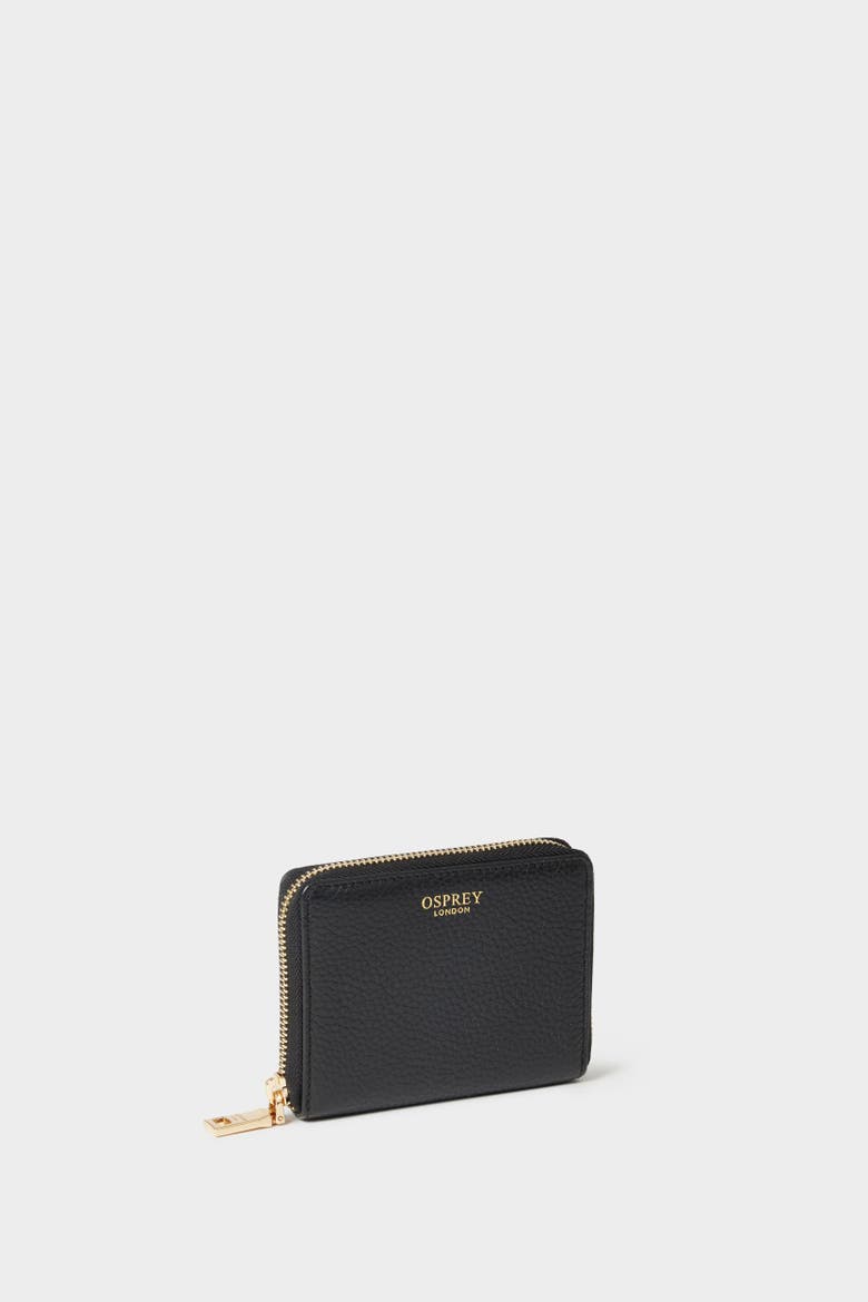 The Core Small Leather Zip Around Purse, Main, color, Black