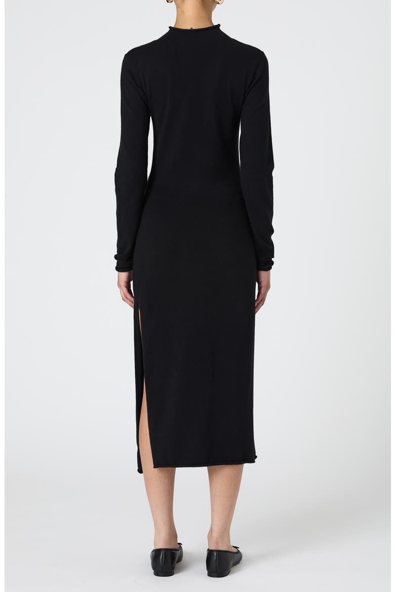Cosysoft Long Sleeve Slit Sweater Dress, Alternate, color, BLACK
