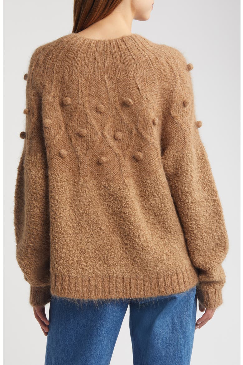 Popcorn Bouclé Zip-Up Cardigan, Alternate, color, MINK