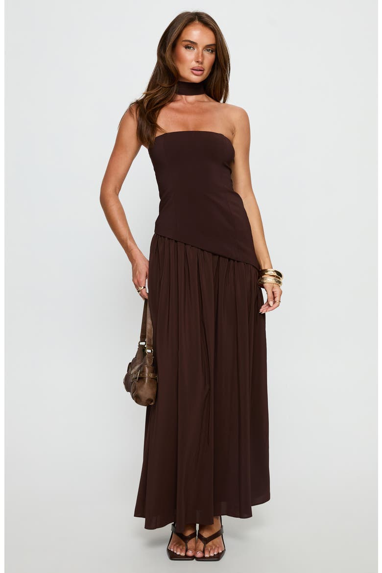 Odella Strapless Maxi Dress, Alternate, color, CHOCOLATE