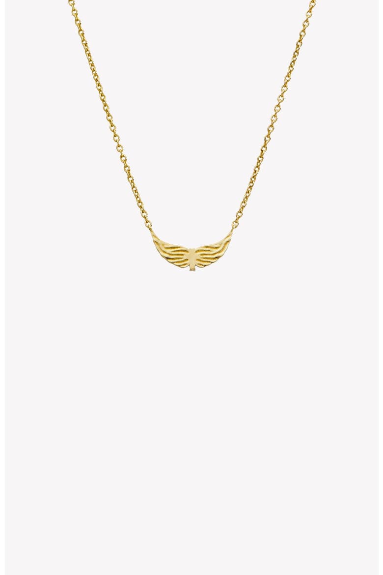 Divine Wings Mini Cross Necklace, Alternate, color, 18k Gold Plated