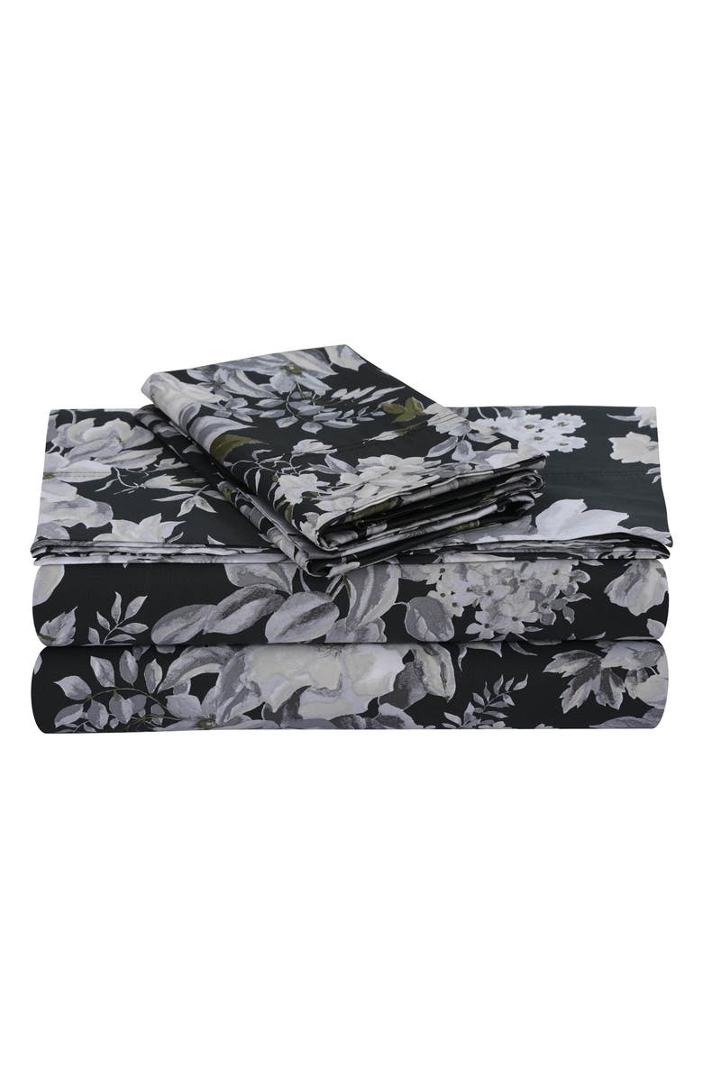 AZORES HOME Set of 2 Vernazza Cotton Sateen Pillowcases, Main, color, Charcoal