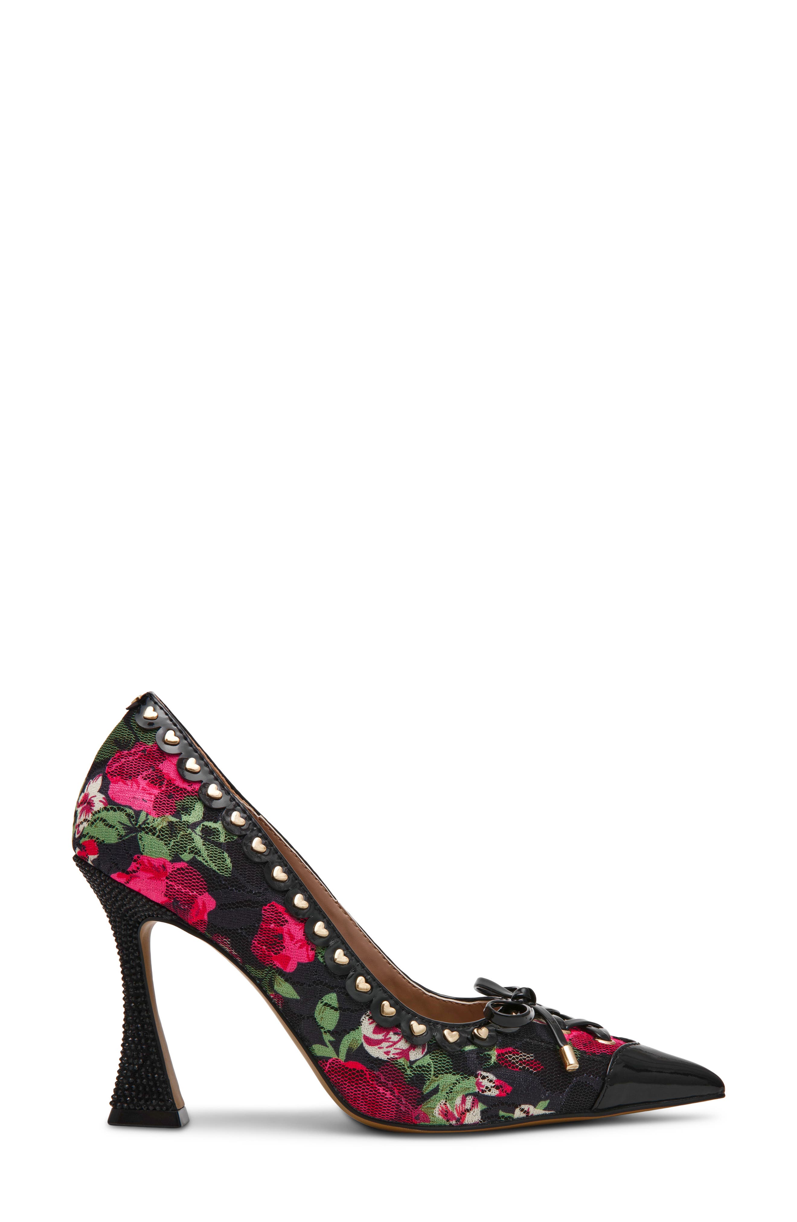 Jovi Studded Pointed Toe Pump, Alternate, color, BLACK ROSE