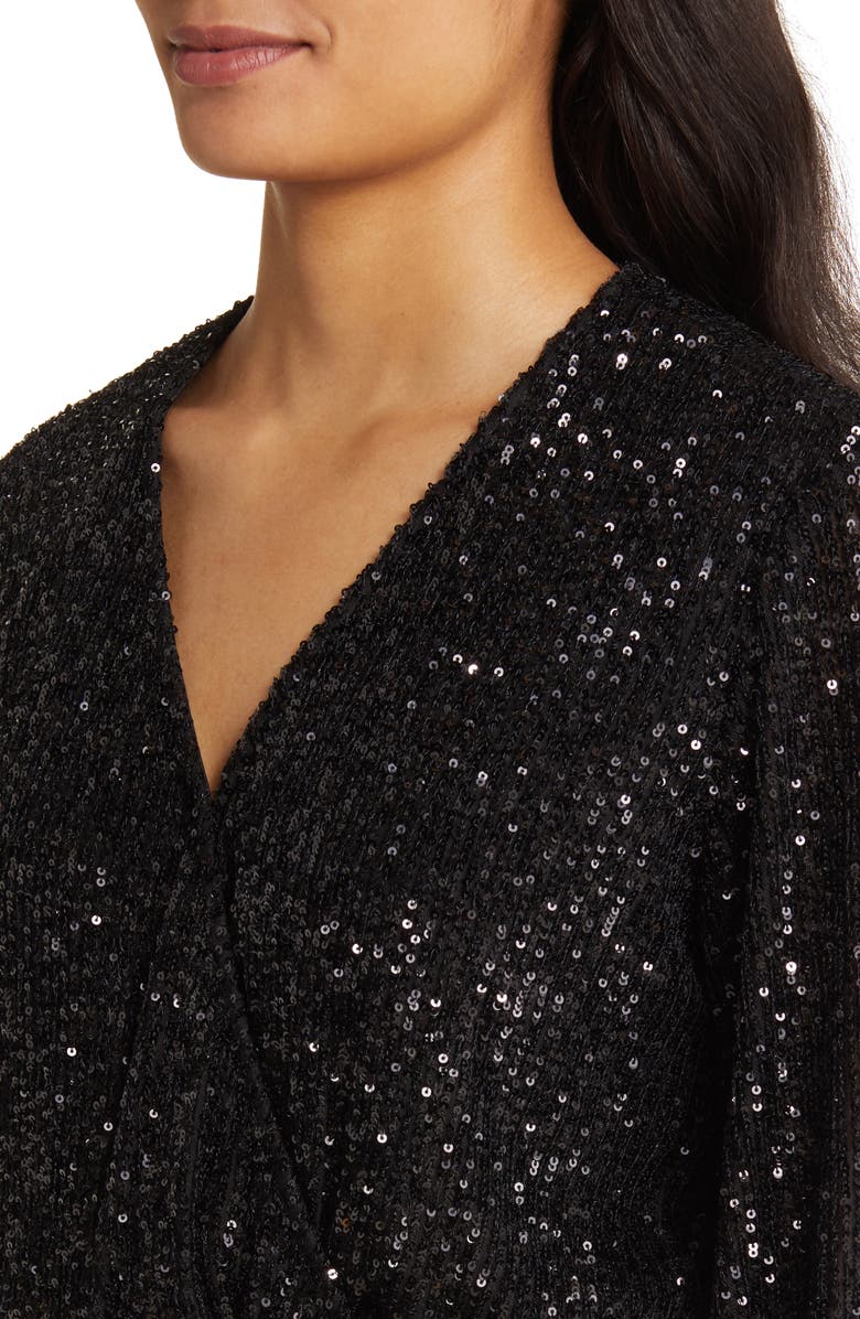 Anne Klein Sequin Long Sleeve Midi Dress, Alternate, color,