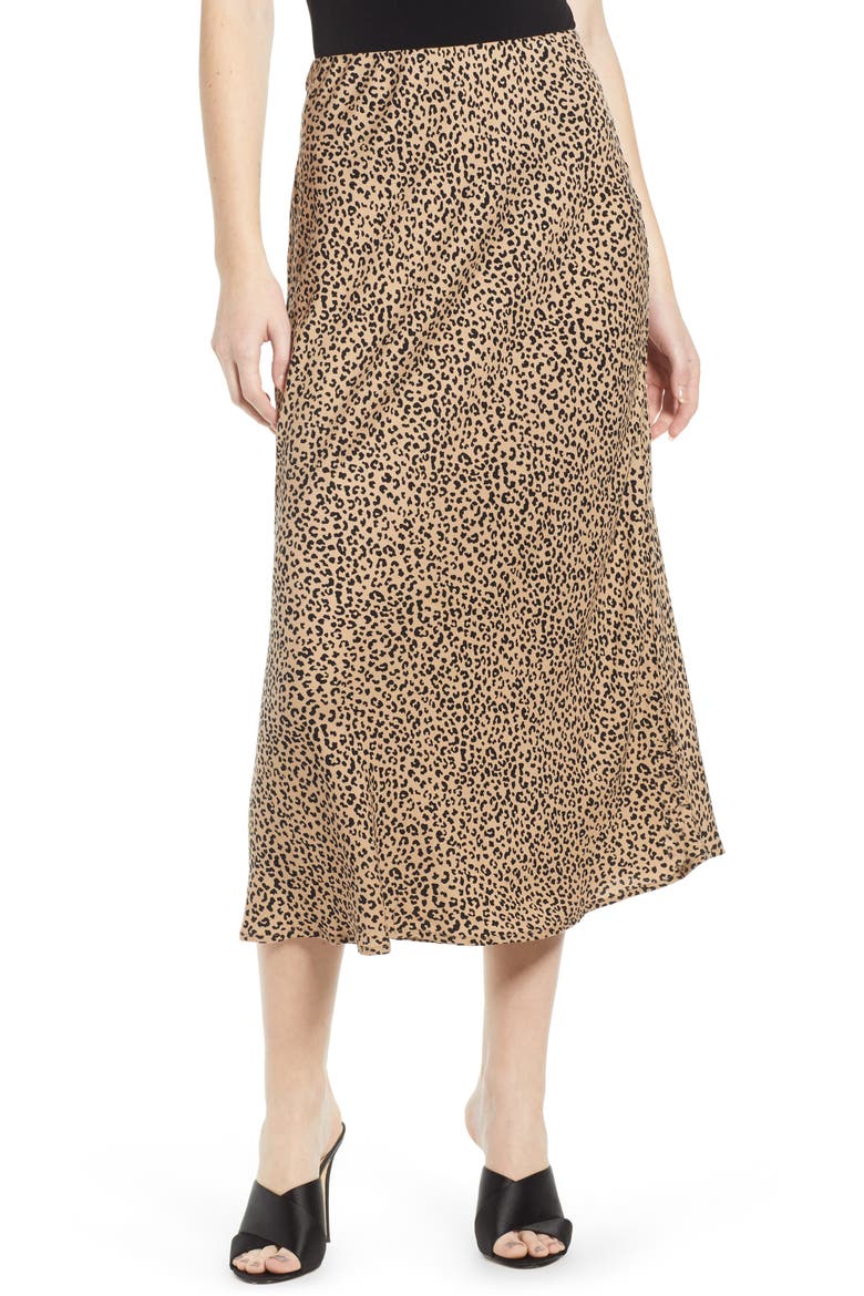 Leopard Midi Skirt, Main, color, LEOPARD