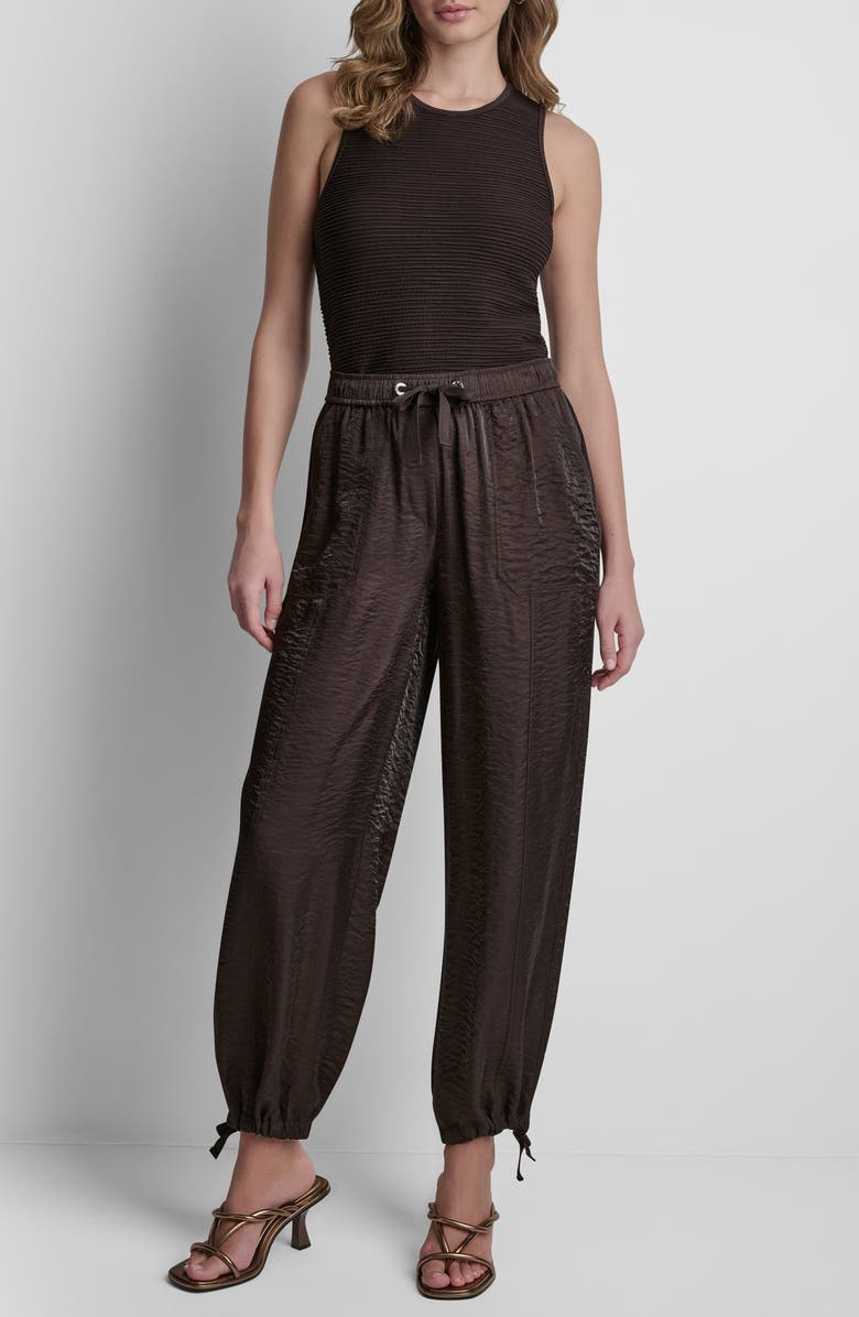 DKNY Ankle Tie Pants, Alternate, color, Tobacco