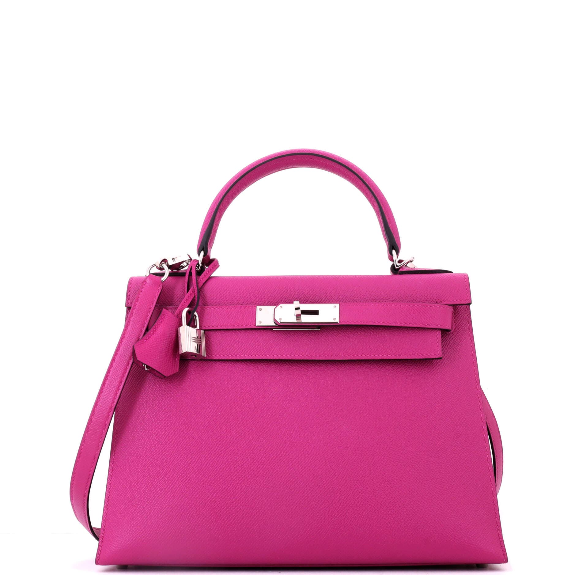 Kelly Handbag Pink Epsom with Palladium Hardware 28, Main, color, Pink