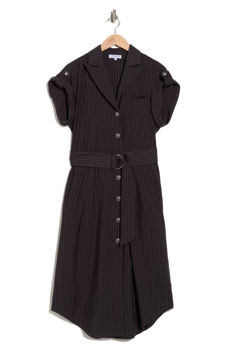 Ramy Brook Haylie Pinstripe Shirtdress, Alternate, color, Black Pinstripe