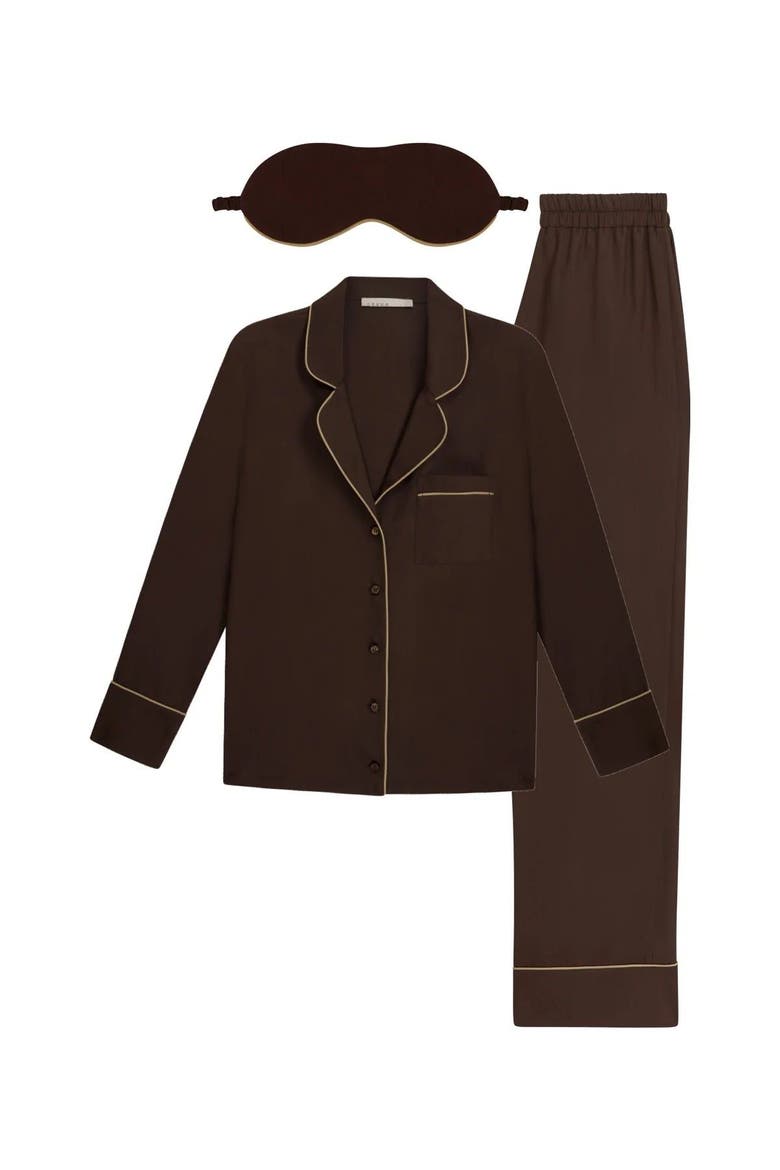 Noelle Pyjama Set, Main, color, Brown
