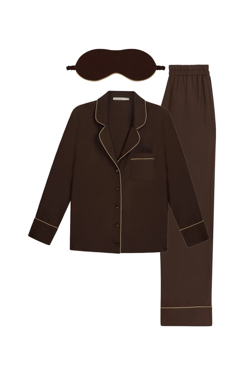 House Of Silk Noelle Pyjama Set, Main, color, Brown