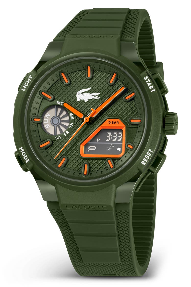 LC33 Silicone Strap Watch, 45mm, Alternate, color, KHAKI