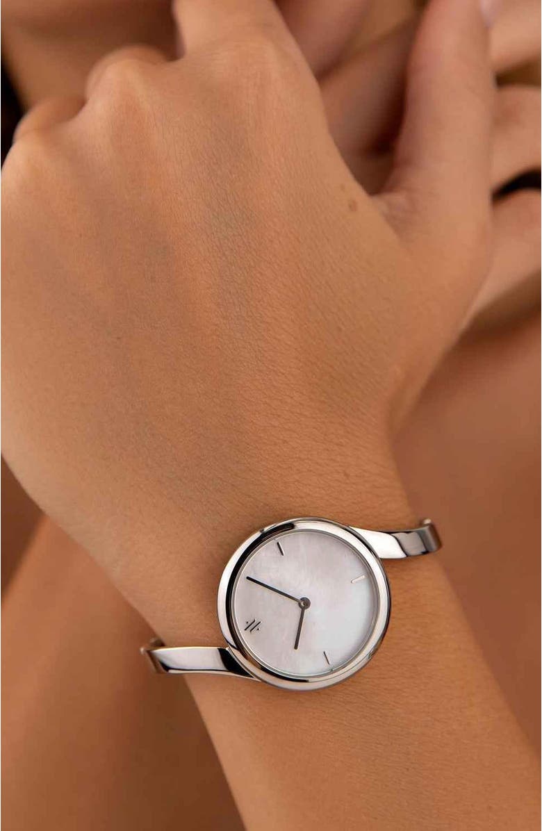 VANNA Claire Gemstone Watch, Alternate, color, White Pearl-Silver