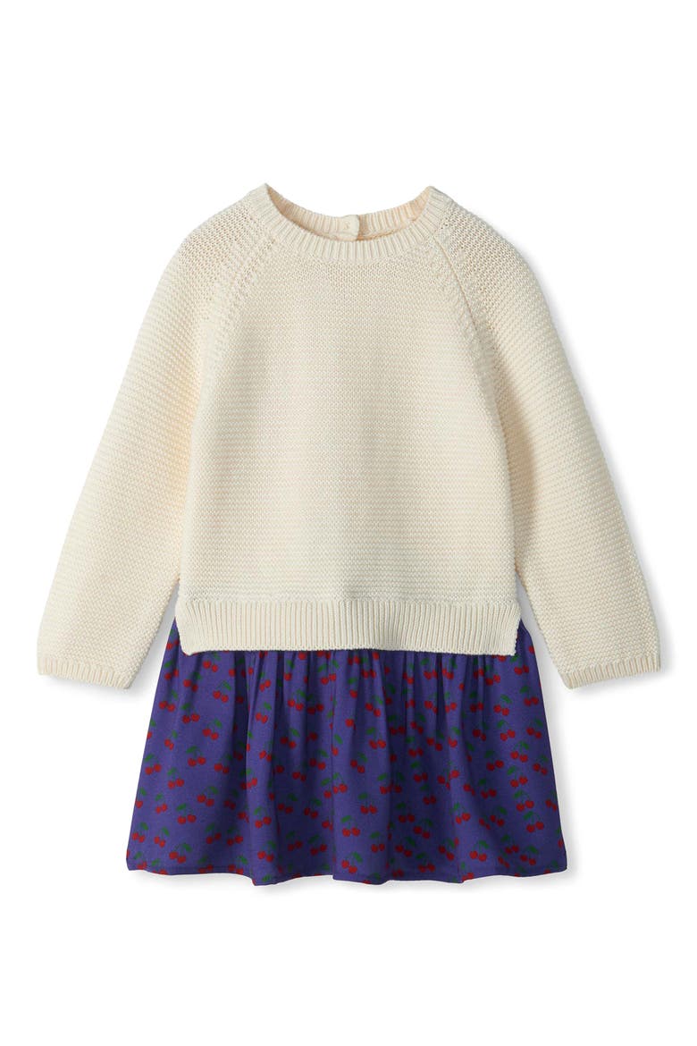Kids' Little Cherries Sweater Dress, Main, color, GARDENIA