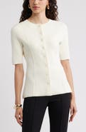 Nordstrom Crewneck Elbow Sleeve Cardigan