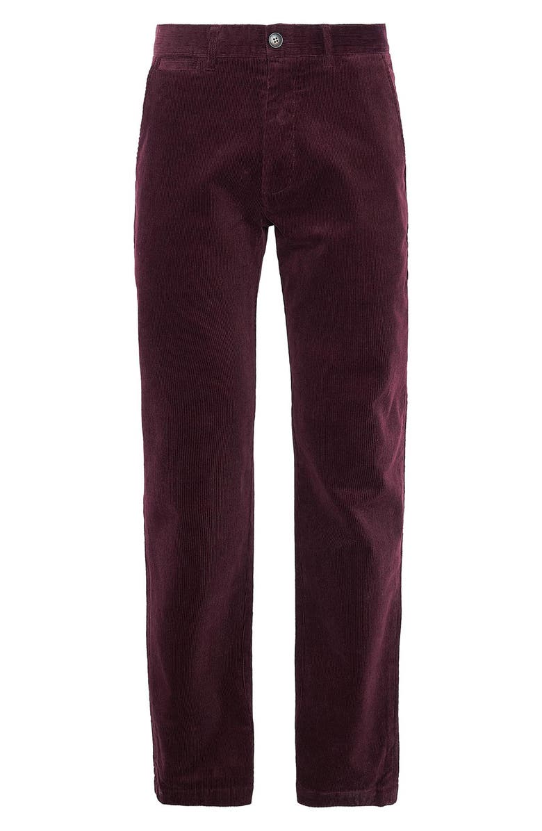 Barbour Tailored Fit Cotton Stretch Corduroy Chinos, Alternate, color, Dark Merlot