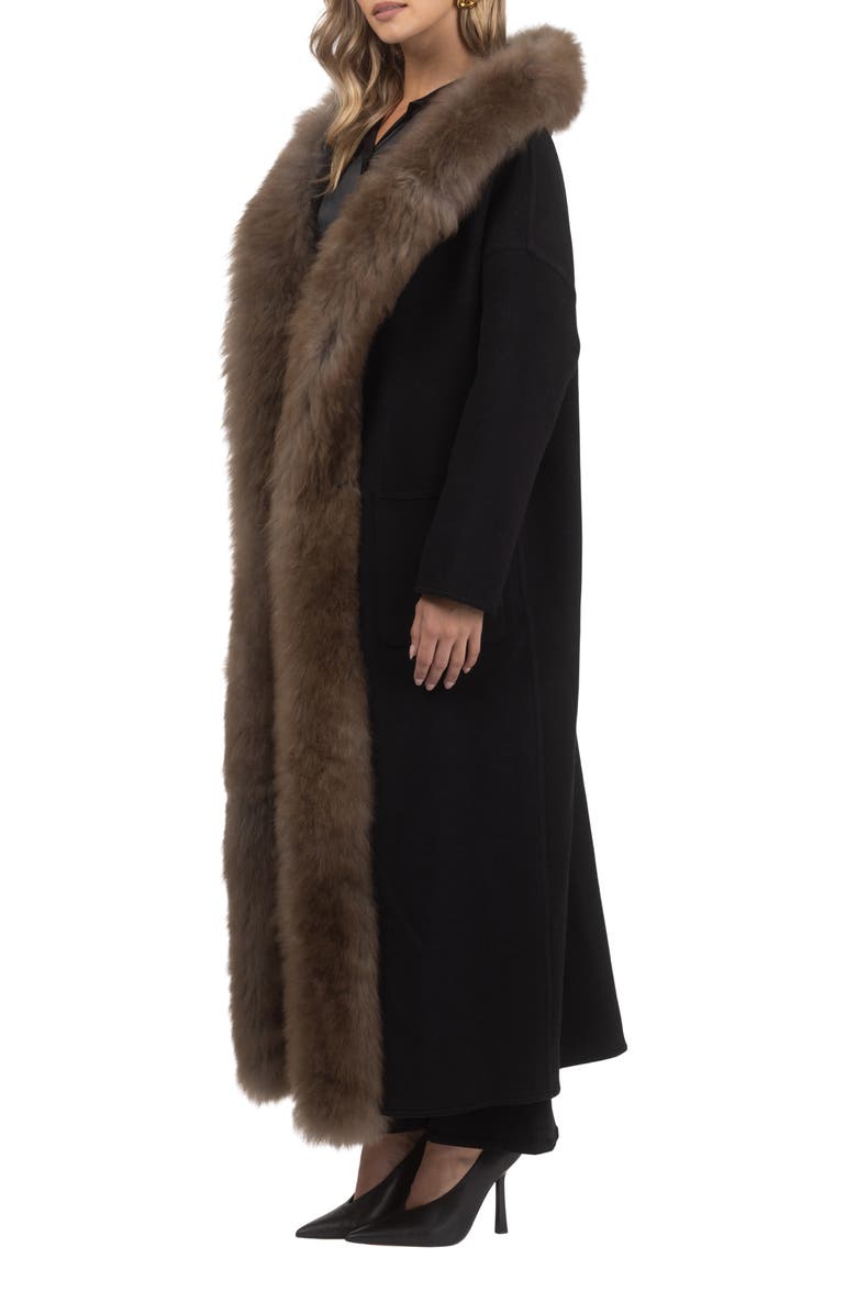 GORSKI Cashmere Parka with Genuine Shearling Trim, Alternate, color, Black/Brown/Black