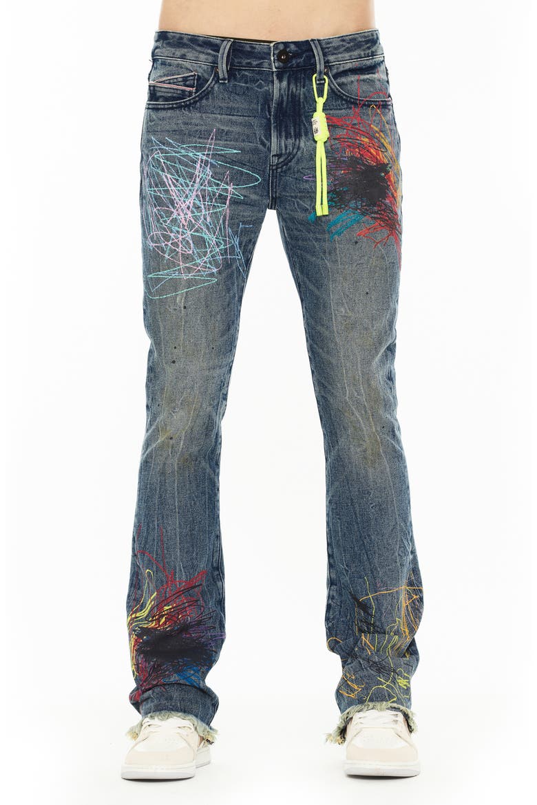 Lenny 603 Bootcut Jeans, Main, color, SCRIBBLE