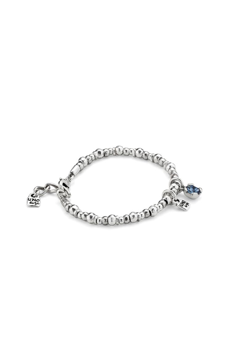 Blue Crystal Stretch Bracelet, Main, color, Silver