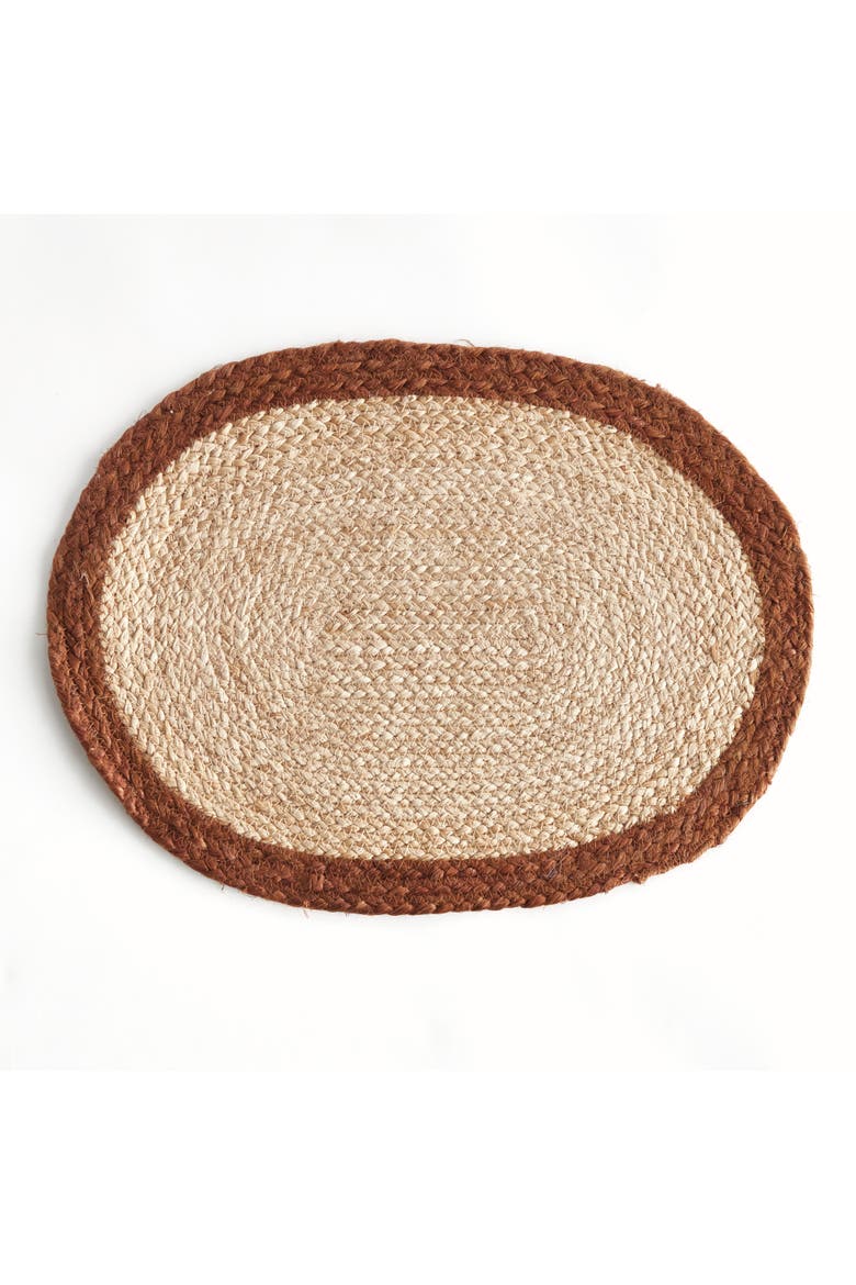 Jute Coil Oval Placemats, Set of 8 - Natural/Rust, Alternate, color, Red