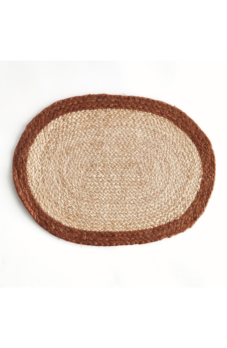 Napa Home & Garden Jute Coil Oval Placemats, Set of 8 - Natural/Rust, Alternate, color, Red