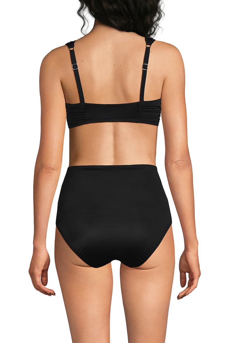 Slender Lite Sweetheart Shirred Bikini Top, Alternate, color, Black