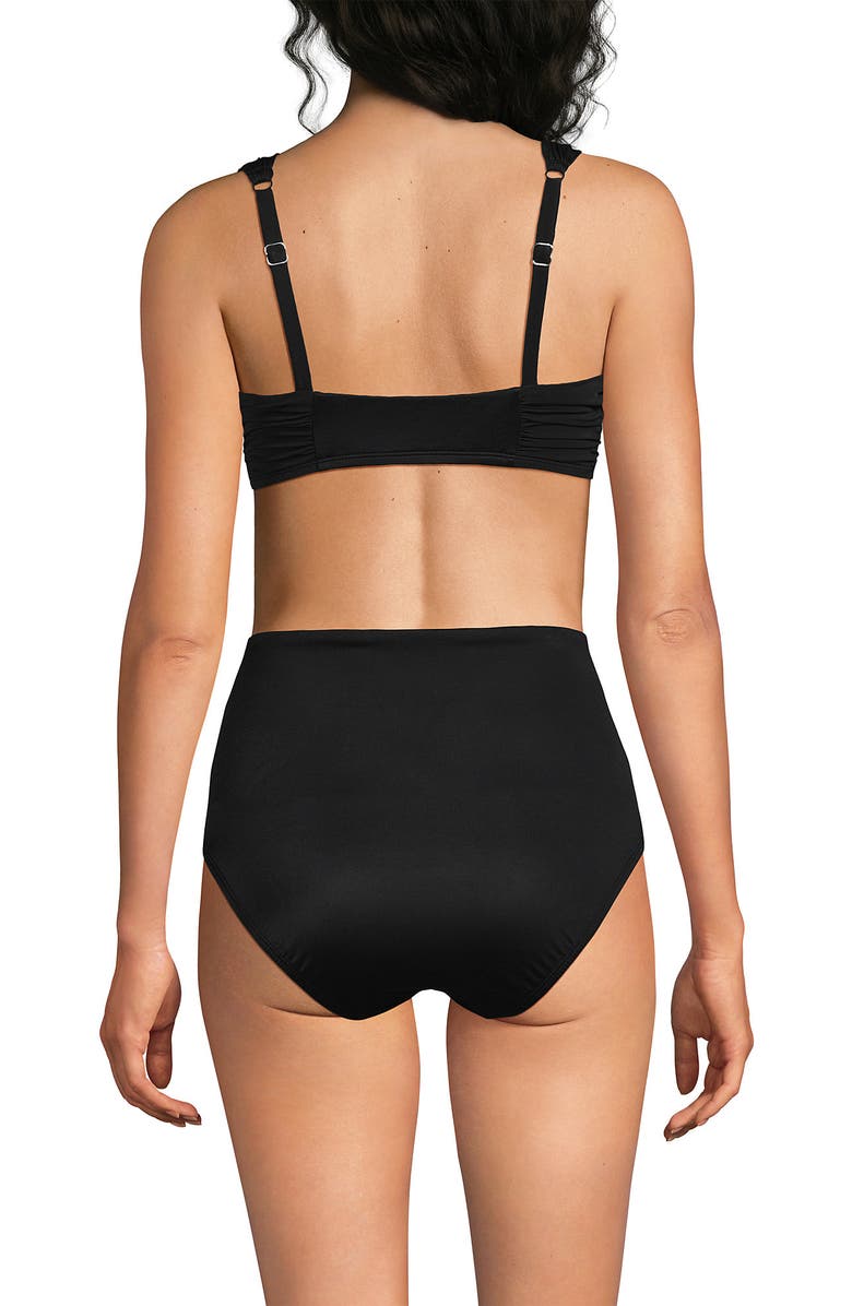 Lands' End Slender Lite Sweetheart Shirred Bikini Top, Alternate, color, Black