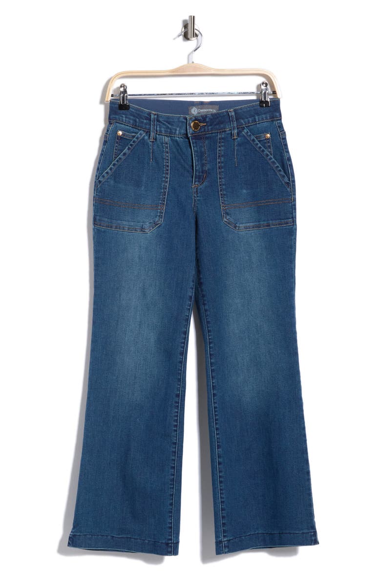 Porkchop Pocket Crop Wide Leg Jeans, Main, color, BLUE VINTAGE