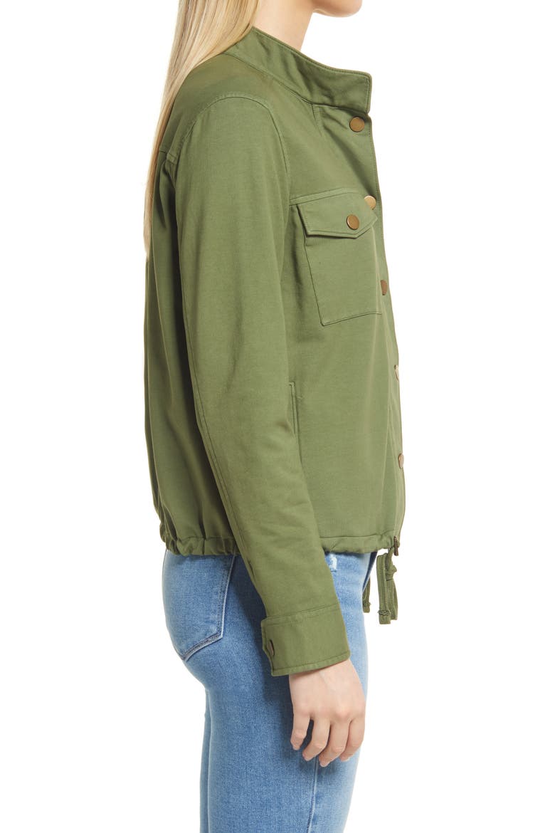 Stretch Organic Cotton Soft Jacket, Alternate, color, GREEN SORREL