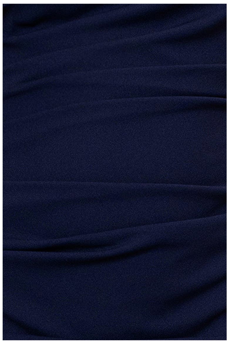 Pleated Sleeveless Column Gown, Alternate, color, NAVY
